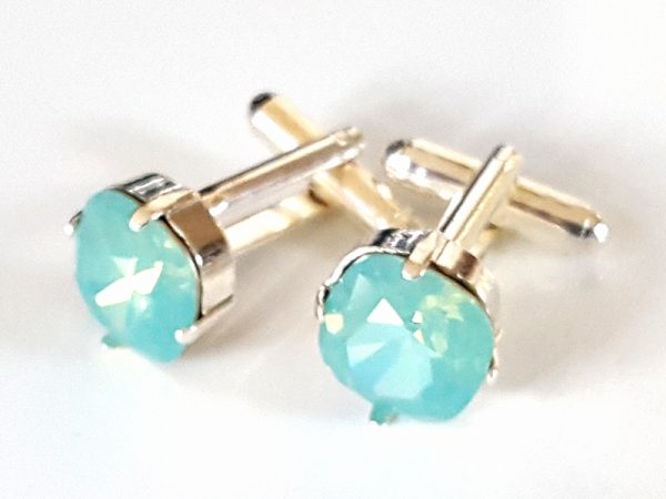 CUFFLINKS - PACIFIC OPAL - SILVER OR GOLD