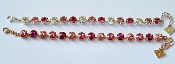 TENNIS BRACELET - LIGHT PINKS ON SILVER, ROSE GOLD OR YELLOW GOLD - Image 2