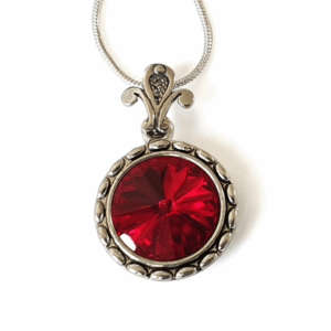 Siam Dark Red Crystal Penny Pendant