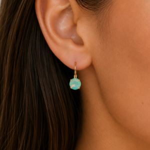 Linda Pacific Opal Crystal Earrings in Gold