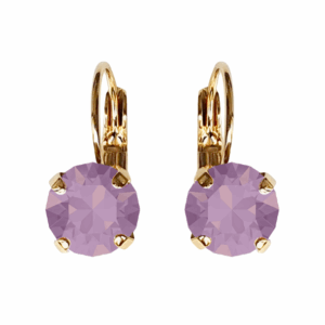 Linda Amethyst Opal Crystal Earrings in Gold