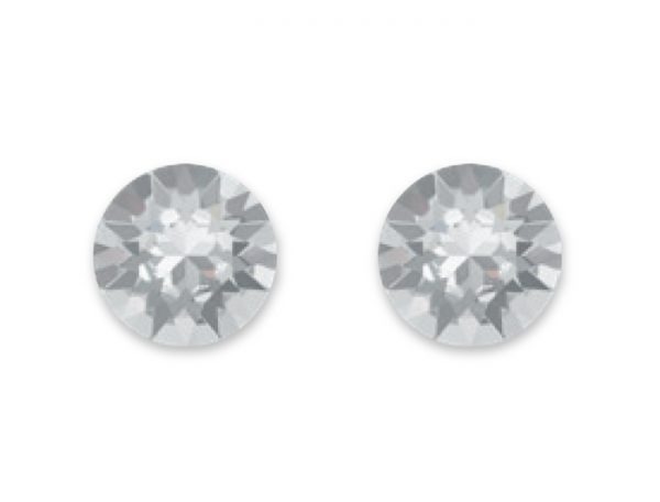 STERLING / GOLD COATED STERLING STUDS - CRYSTAL CLEAR 4mm, 6mm, 8mm, 10mm