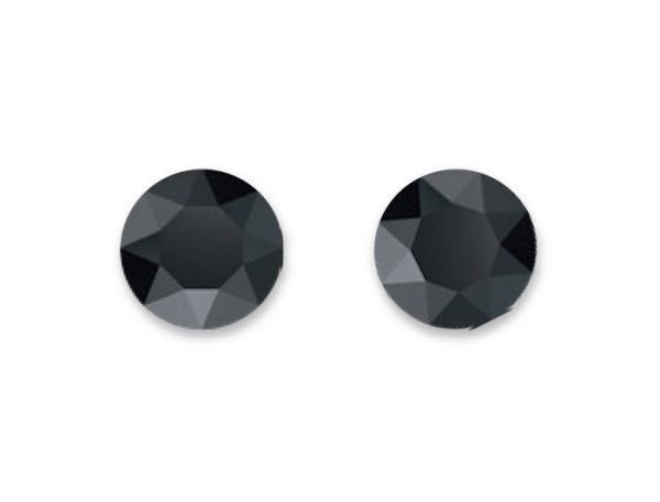 STERLING STUDS -  JET BLACK 4mm, 6mm, 8mm