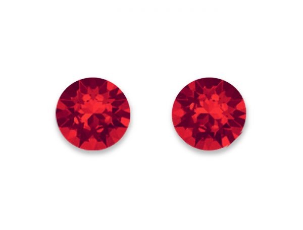 STERLING STUDS - RUBY LIGHT SIAM 4mm, 6mm, 8mm