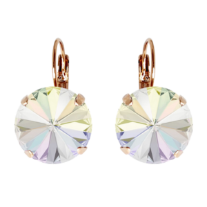 Geena Aurora Borealis Crystal Earrings in Rose Gold