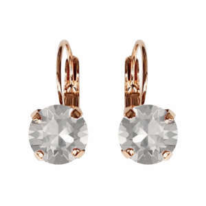 Linda Crystal Clear Earrings in Rose Gold