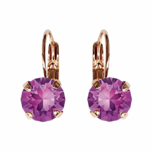 Linda Amethyst Earrings in Rose Gold