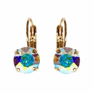 Linda Aurora Borealis Crystal Earrings in Gold