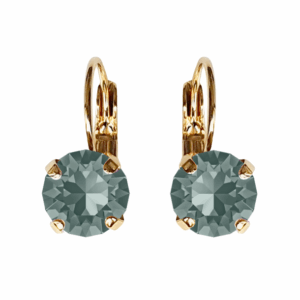 Linda Black Diamond Crystal Earrings in Gold