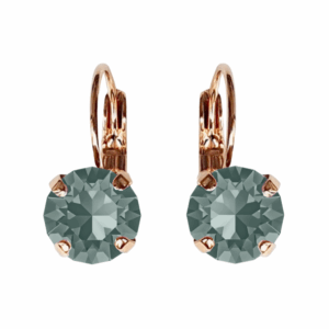 Linda Black Diamond Crystal Earrings in Rose Gold