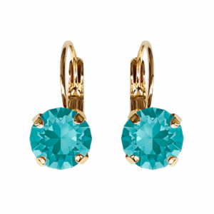 Linda Blue Zircon Crystal Earrings in Gold
