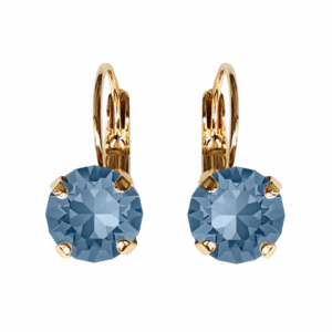 Linda Denim Blue Crystal Earrings in Gold