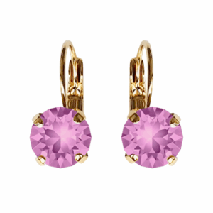Linda Light Amethyst Crystal Earrings in Gold