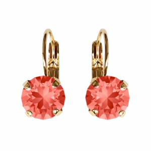 Linda Padparadscha Crystal Earrings in Gold
