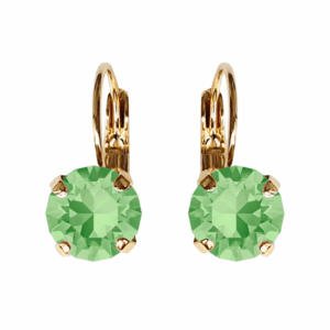 Linda Peridot Crystal Earrings in Gold