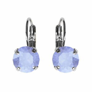 Linda Blue Opal Crystal Earrings in Silver