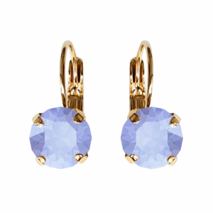 Linda Blue Opal Crystal Earrings in Gold