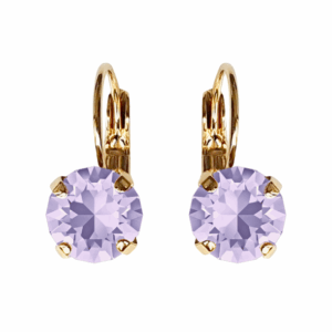 Linda Violet Crystal Earrings in Gold