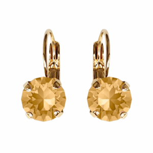 Linda Topaz Crystal Earrings in Gold