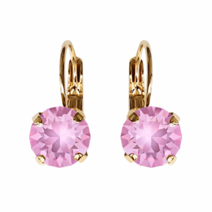 Linda Light Rose Crystal Earrings in Gold