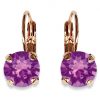LINDA EARRINGS - AMETHYST - SILVER, ROSE OR YELLOW GOLD