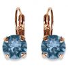 LINDA EARRINGS - DENIM BLUE - SILVER, ROSE OR YELLOW GOLD