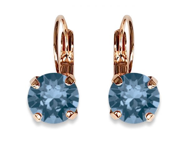 LINDA EARRINGS - DENIM BLUE - SILVER, ROSE OR YELLOW GOLD