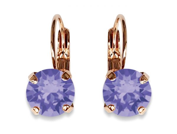 LINDA EARRINGS - TANZANITE - SILVER, ROSE OR YELLOW GOLD