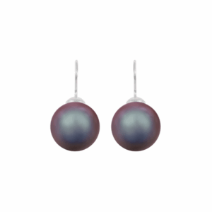 Classic Shimmery Red Pearl Earrings in Silver
