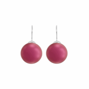Classic Mulberry Pink Pearl Earrings in Silver