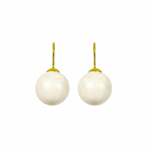 Classic White Pearl Earrings in Gold