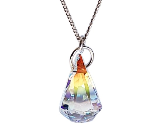 PETITE RAINDROP PENDANT - CRYSTAL AURORA BOREALIS | Crystalistic