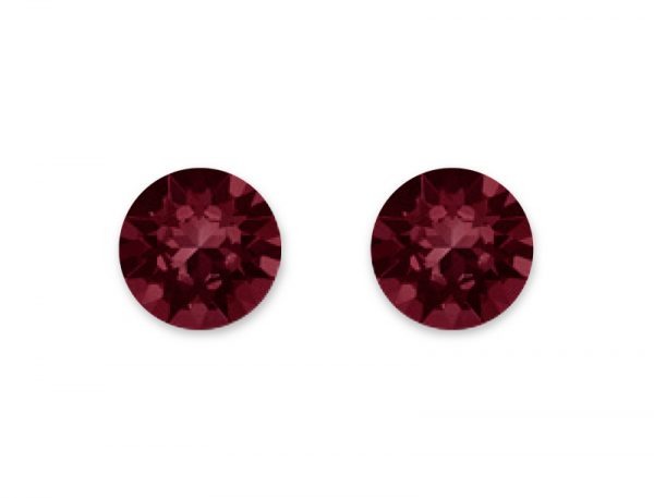 STERLING STUDS - BURGUNDY - 4mm, 6mm, 8mm