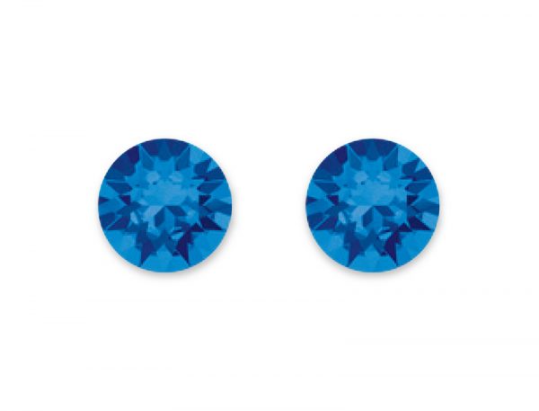 STERLING STUDS - CAPRI BLUE 4mm, 8mm