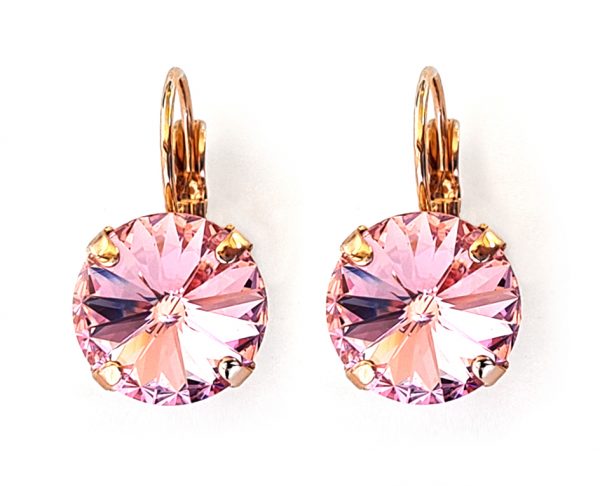 GEENA EARRINGS - LIGHT ROSE PINK - SILVER, ROSE OR YELLOW GOLD - Image 3