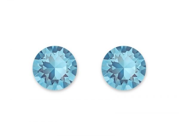 STERLING STUDS - AQUAMARINE 4mm, 6mm, 8mm, 10mm