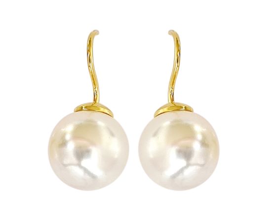 PEARL EARRINGS – STERLING SILVER OR GOLD – CLASSIC ALMOST WHITE ...