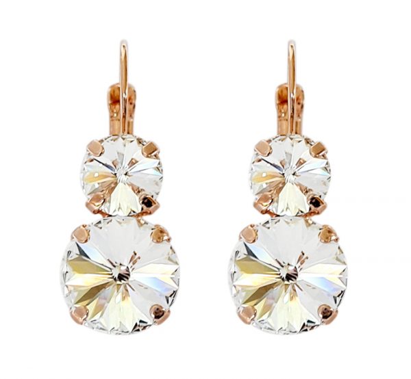 KYLIE EARRINGS - CRYSTAL CLEAR - SILVER, ROSE OR YELLOW GOLD