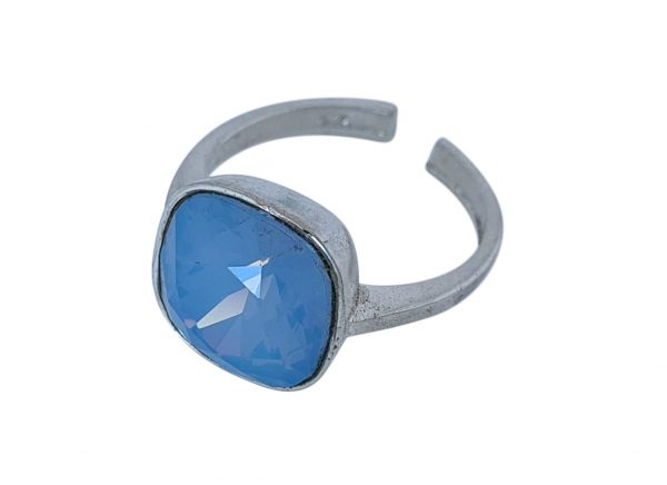 SASCHA TRANQUILITY ADJUSTABLE STERLING RING - BLUE OPAL