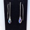 HAYLEY STERLING SILVER EAR THREADS - BLUE AURORA