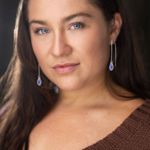 Hayley Blue Aurora Thread Earrings