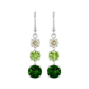 Melinda Light Greens Ombre Crystal Earrings