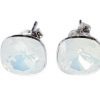 SASCHA STERLING STUDS - WHITE OPAL 10mm, 12mm