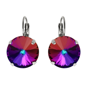 Geena Pink Volcano Earrings in Silver