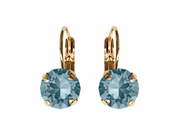 Linda Indian Sapphire Crystal Earrings in Gold