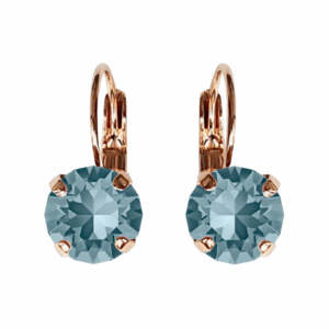Linda Indian Sapphire Crystal Earrings in Rose Gold