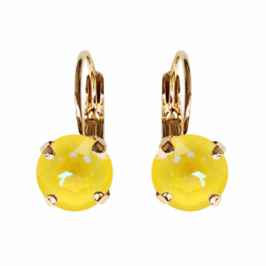 Linda Sunflower Crystal Earrings in Gold