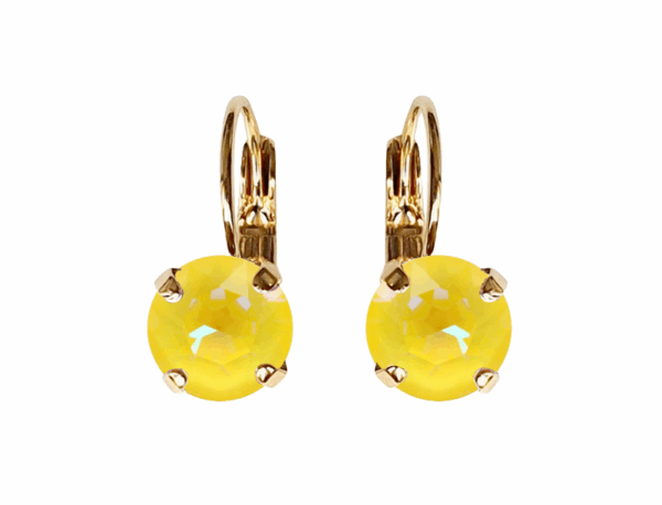 Linda Sunflower Crystal Earrings in Gold