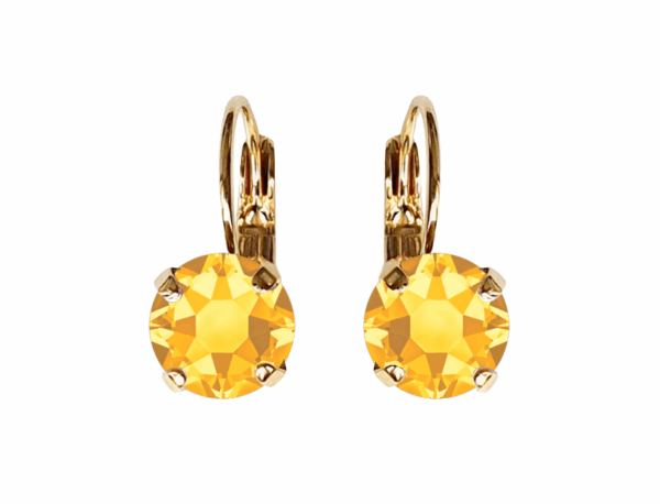 Linda Sunflower Crystal Earrings in Gold
