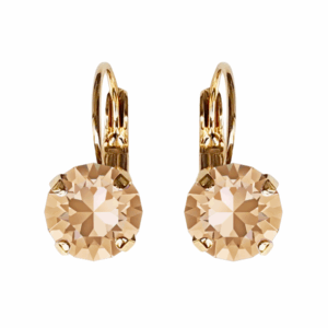 Linda Golden Shadow Crystal Earrings in Gold